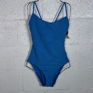 Bar III Women's Textured Tie-Back One-Piece Swimsuit, Cobalt small $94